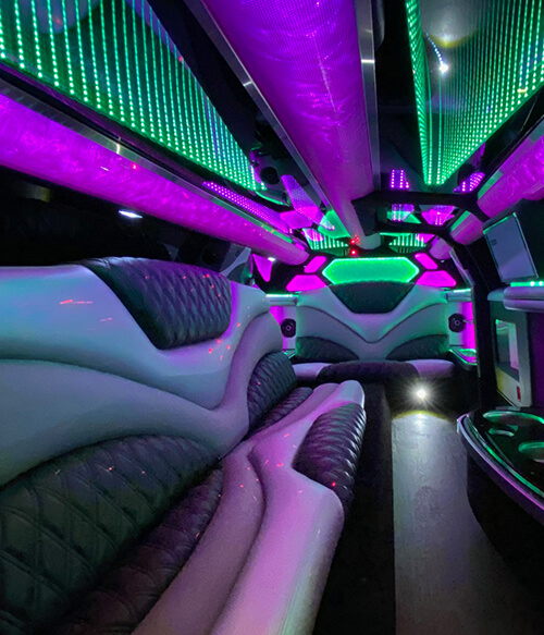 Top ceiling in limo bus